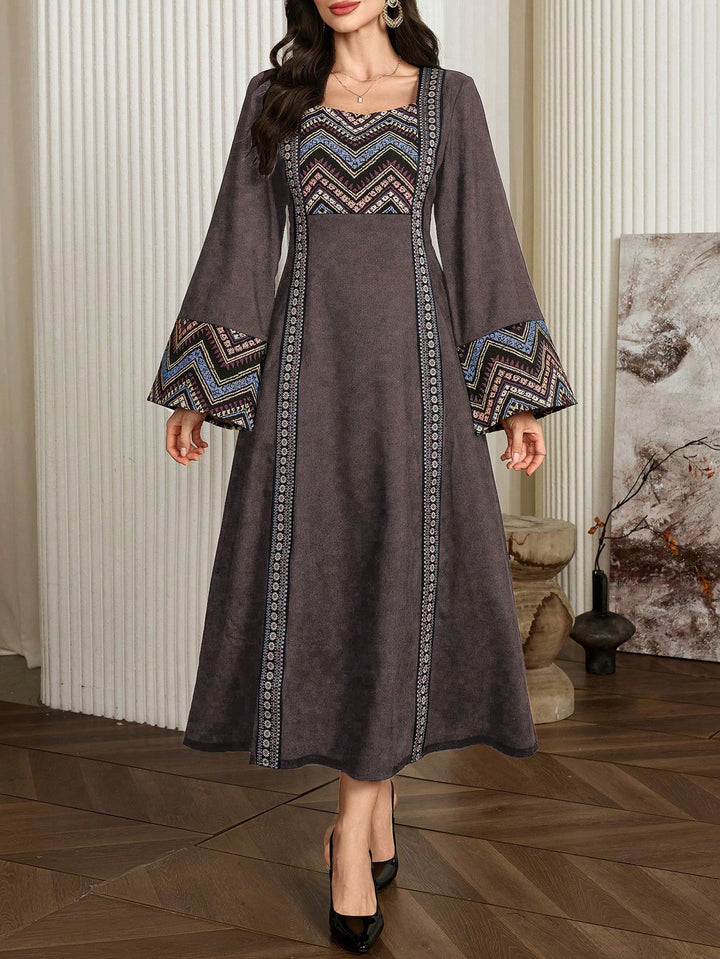 Set caftan și jalabiya SHEIN, maro