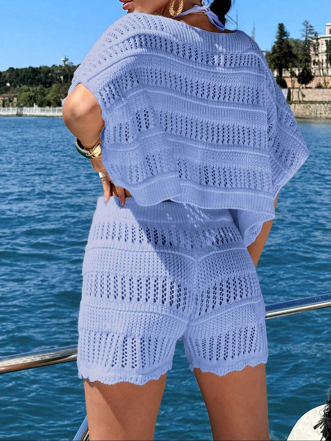 SHEIN kék strandruha szett