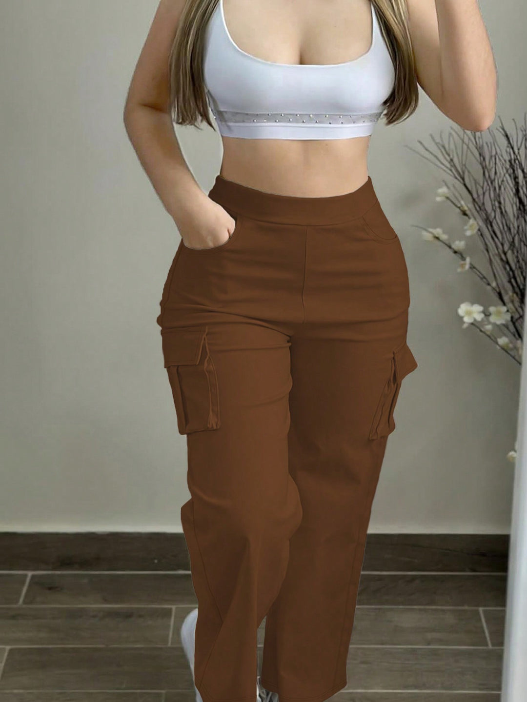 Pantaloni SHEIN, vișiniu