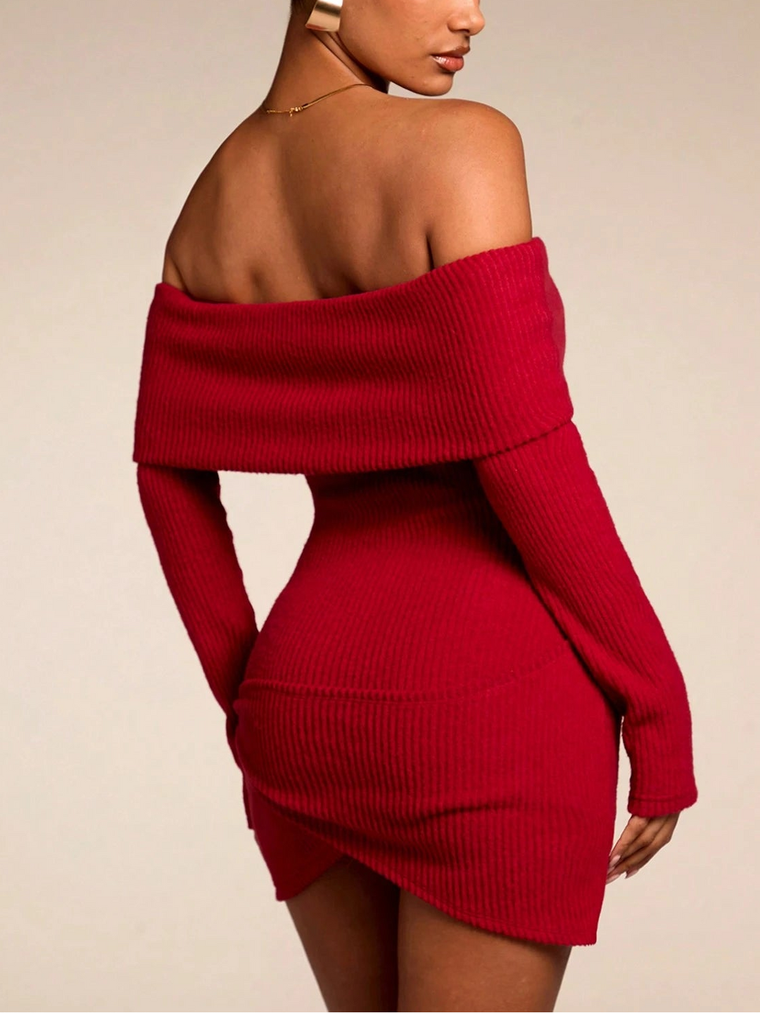 Shein mini ruha, piros