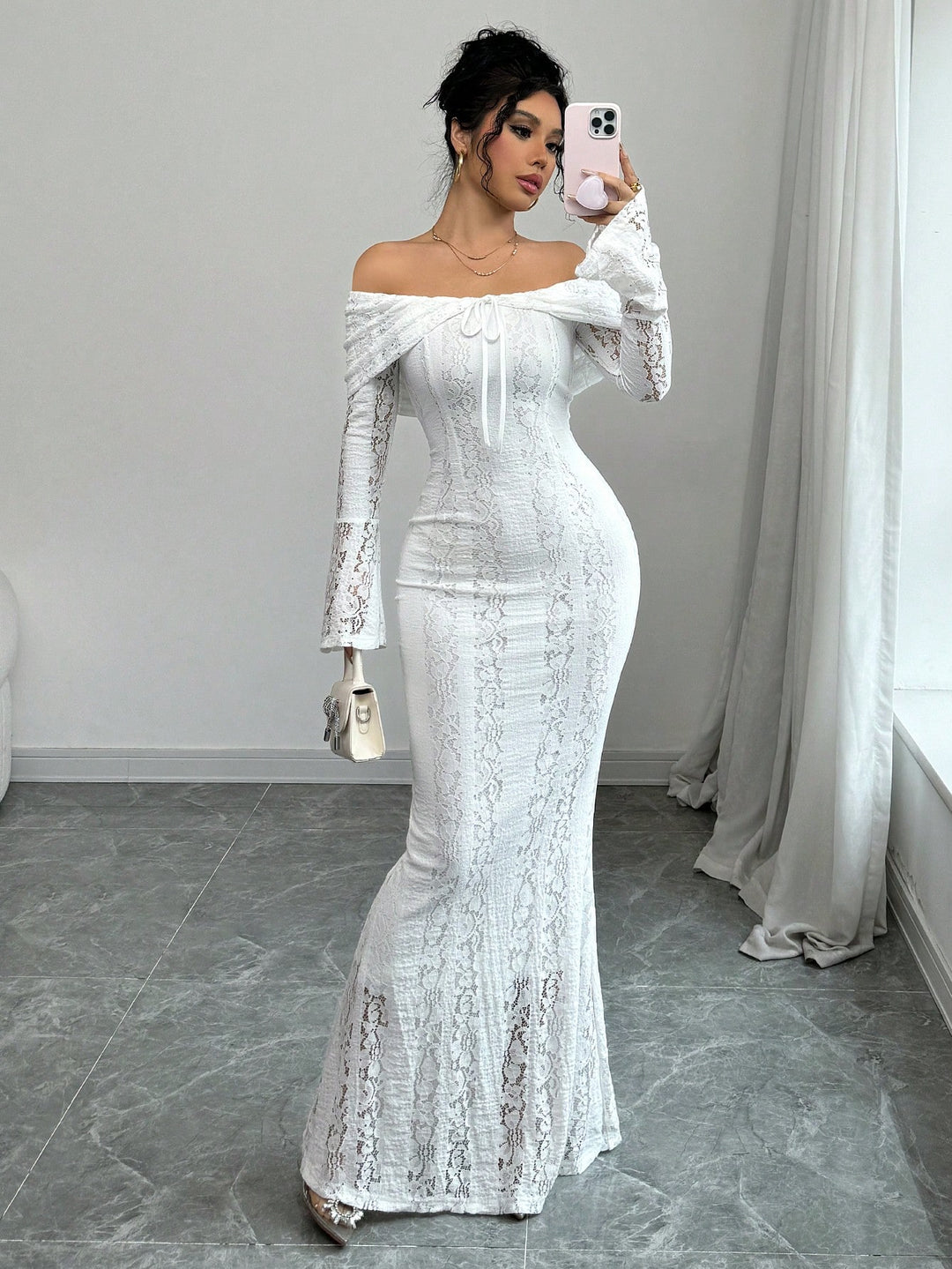 Rochie maxi SHEIN, alb