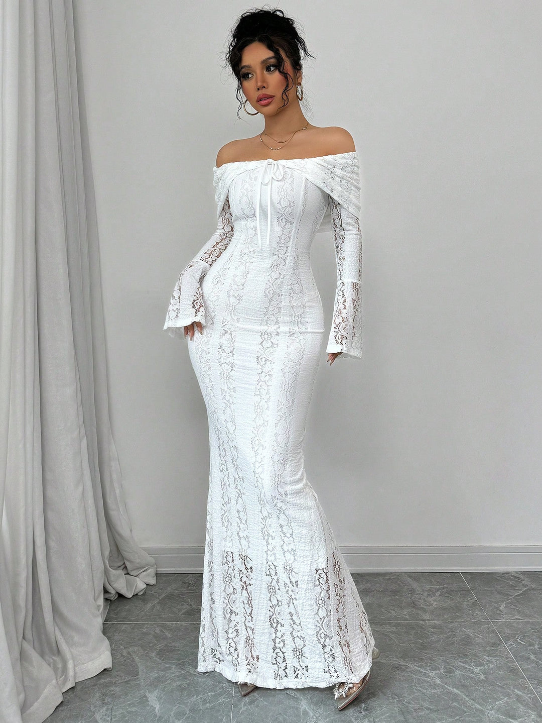 Rochie maxi SHEIN, alb