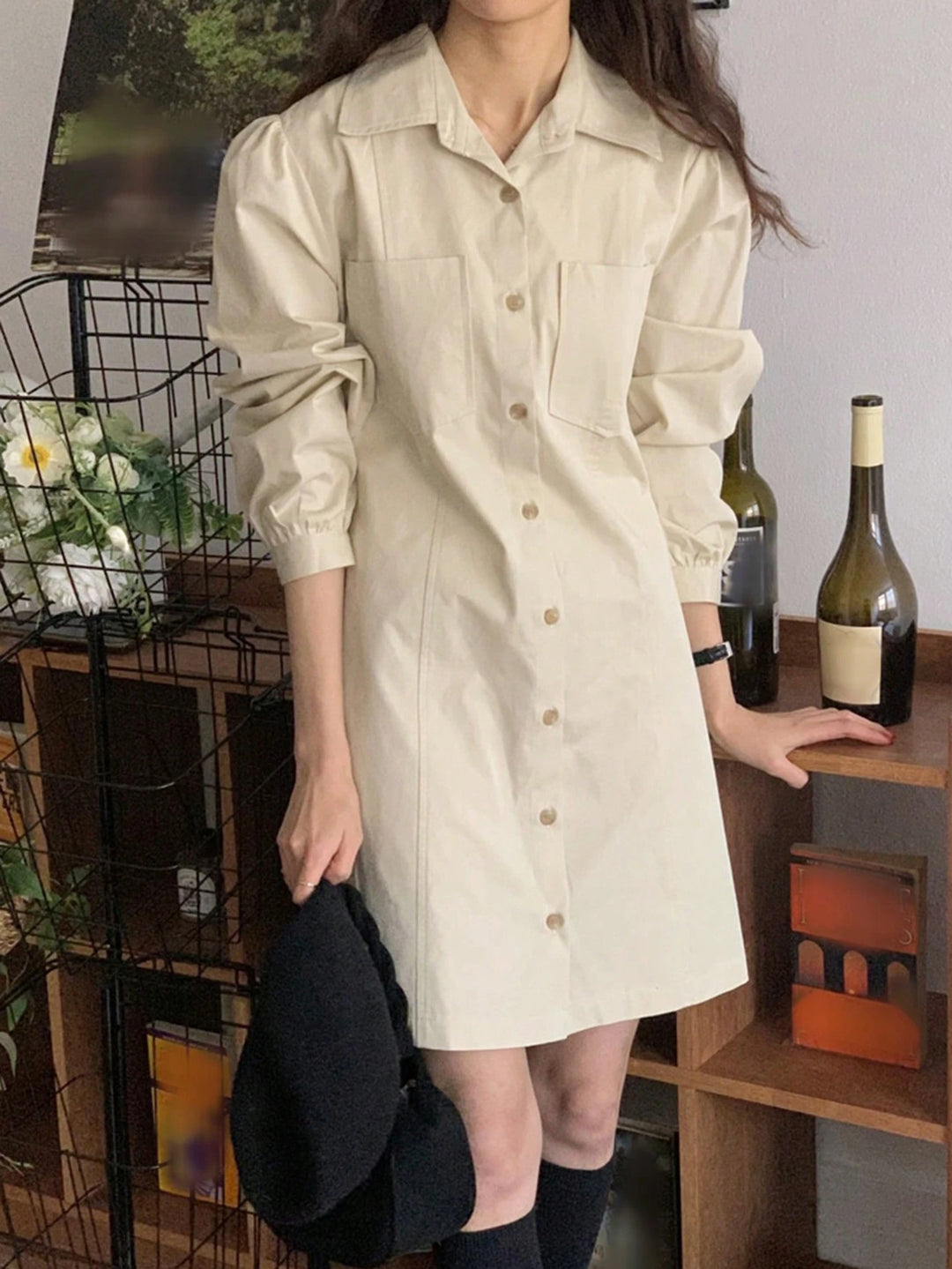 Rochie mini Shein, crem