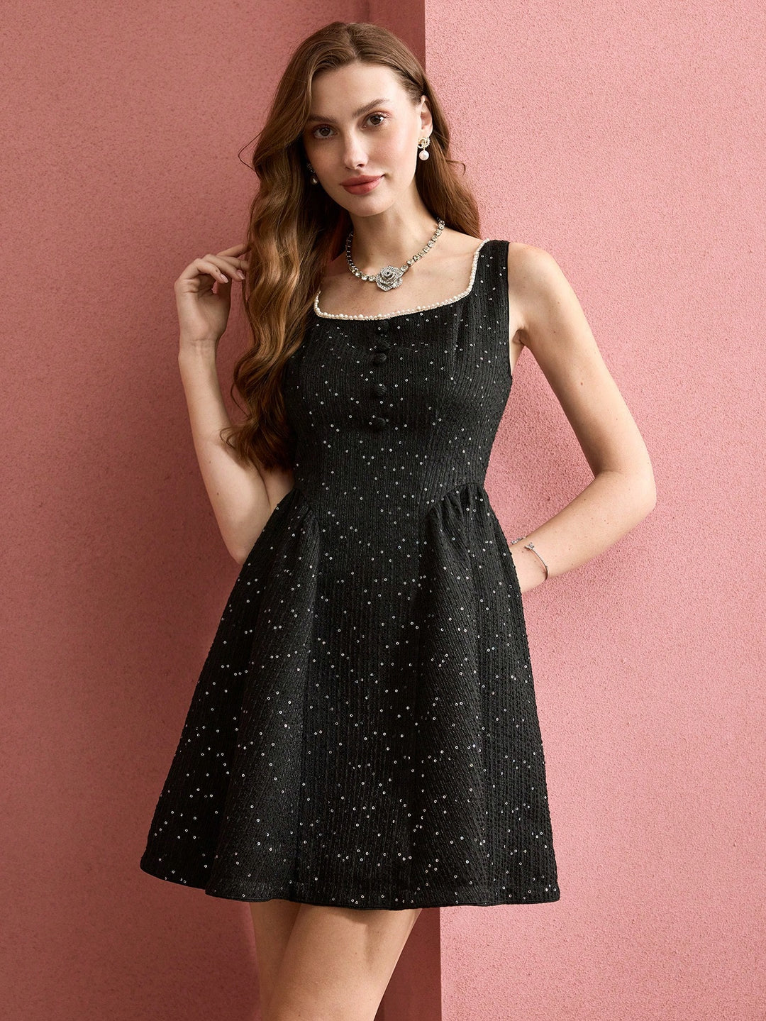 SHEIN mini ruha, fekete