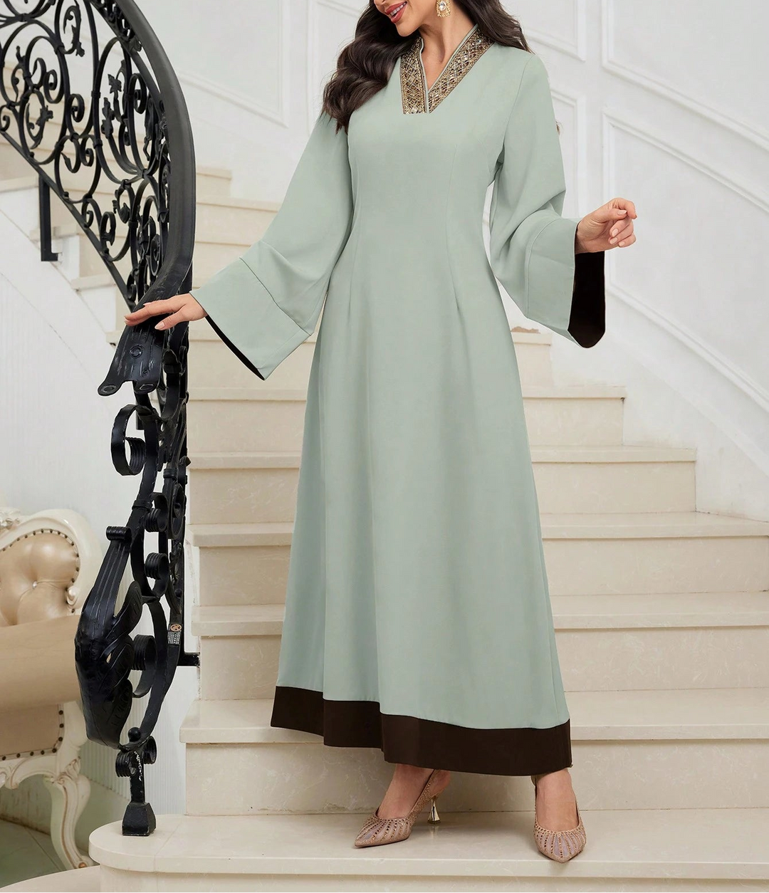 SHEIN maxi ruha, zöld