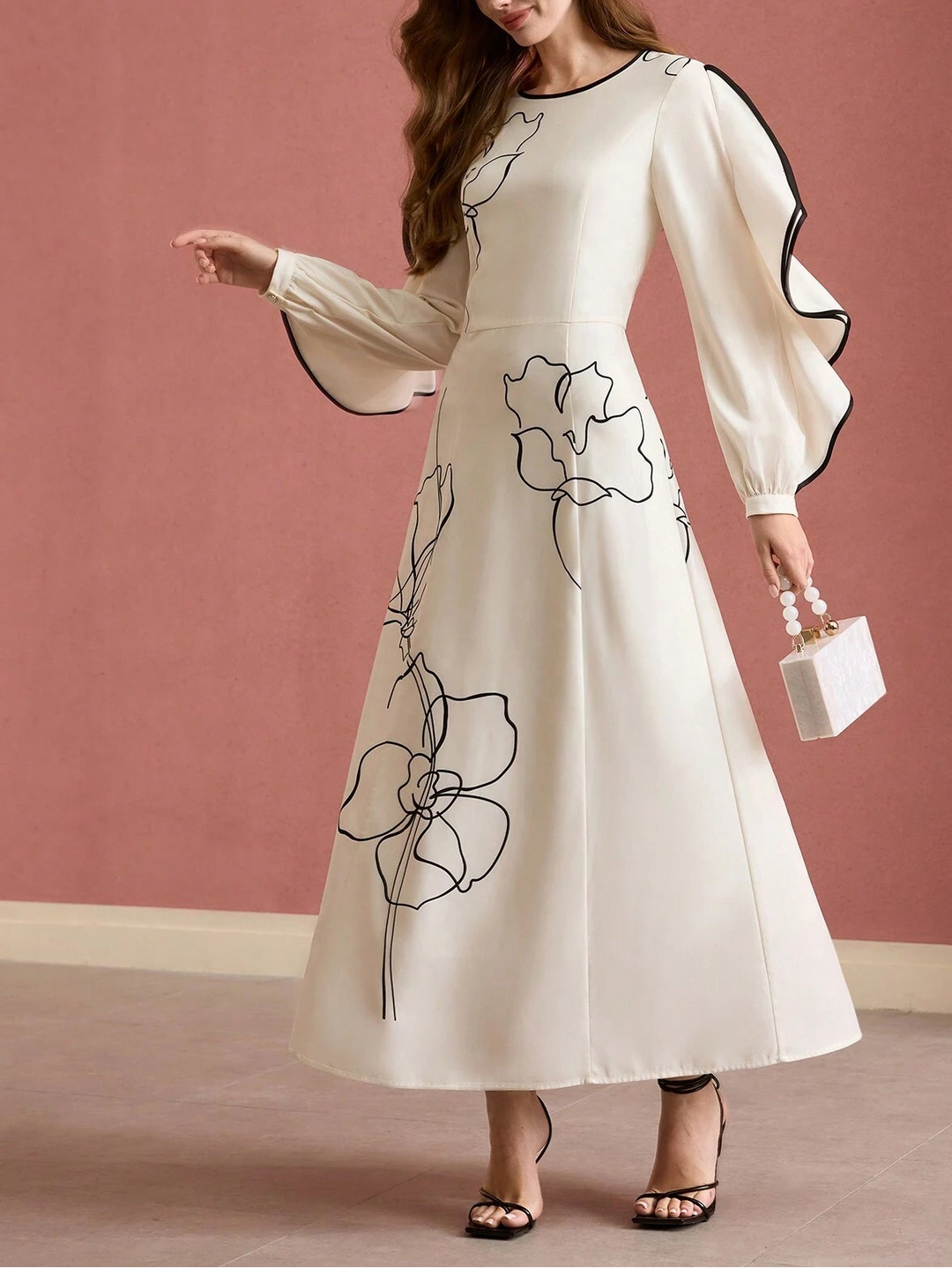Rochie maxi SHEIN, crem