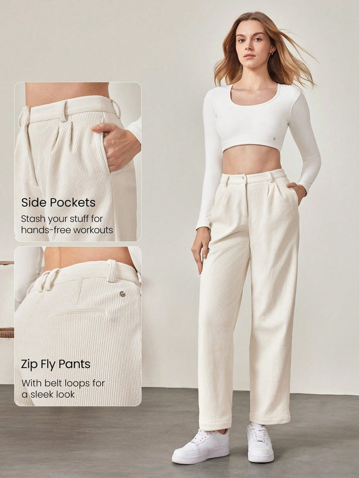 Pantaloni SHEIN, alb
