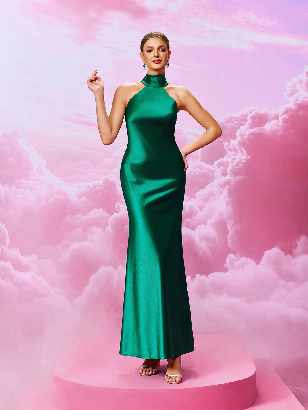 Rochie maxi SHEIN, verde