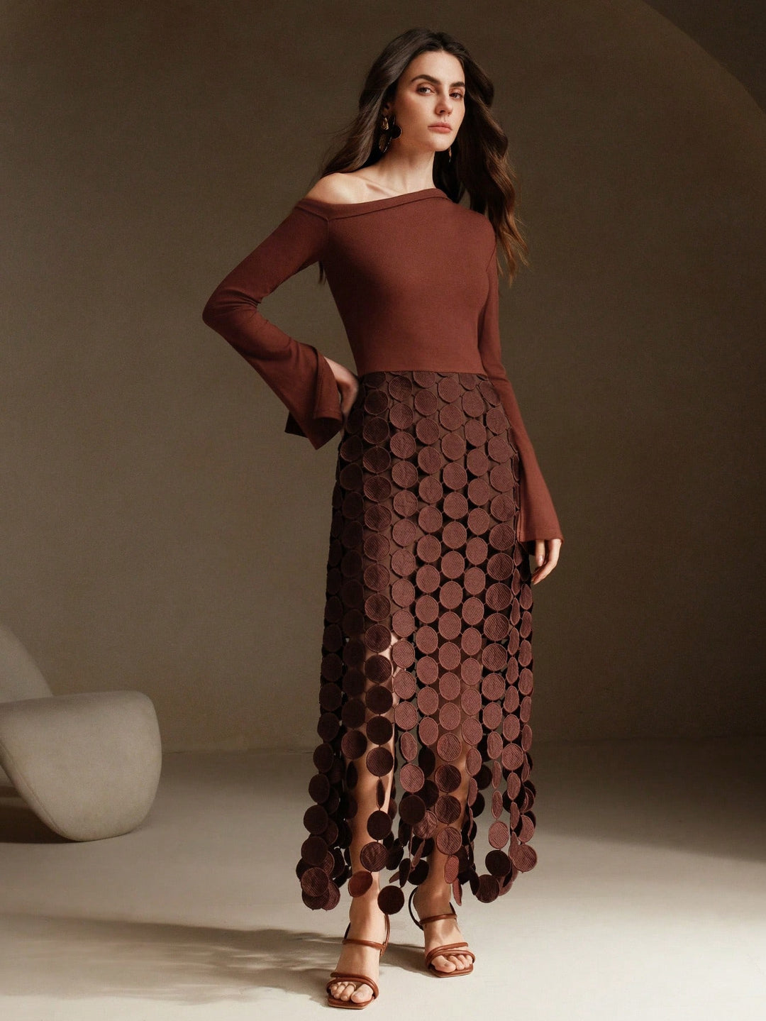 Rochie maxi SHEIN, maro