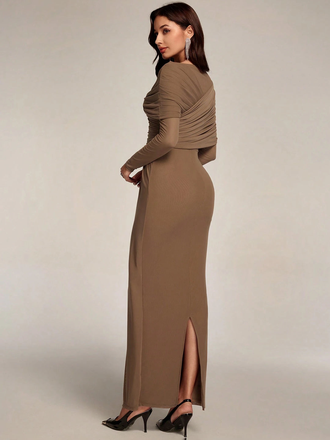 Shein maxi ruha, barna