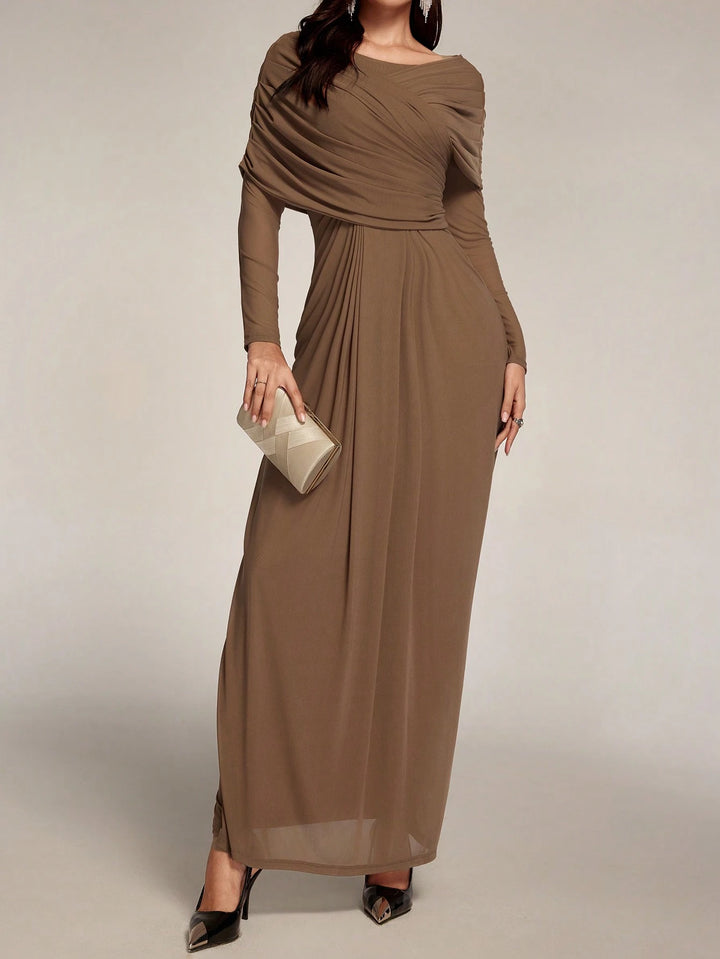 Shein maxi ruha, barna