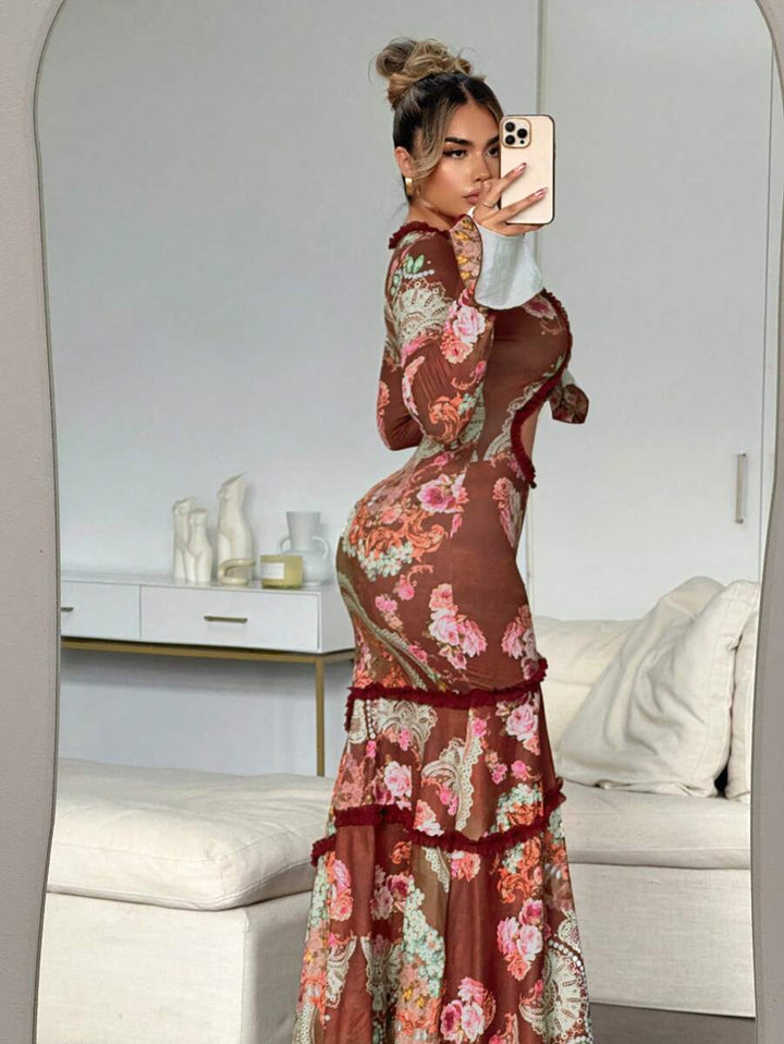 Rochie maxi SHEIN, mix culori