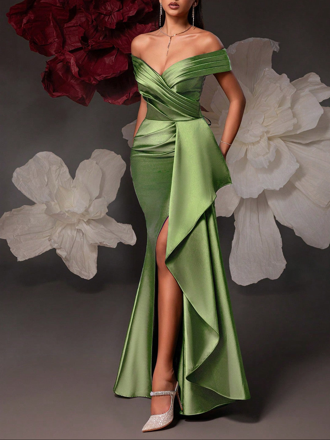 Rochie maxi SHEIN, verde