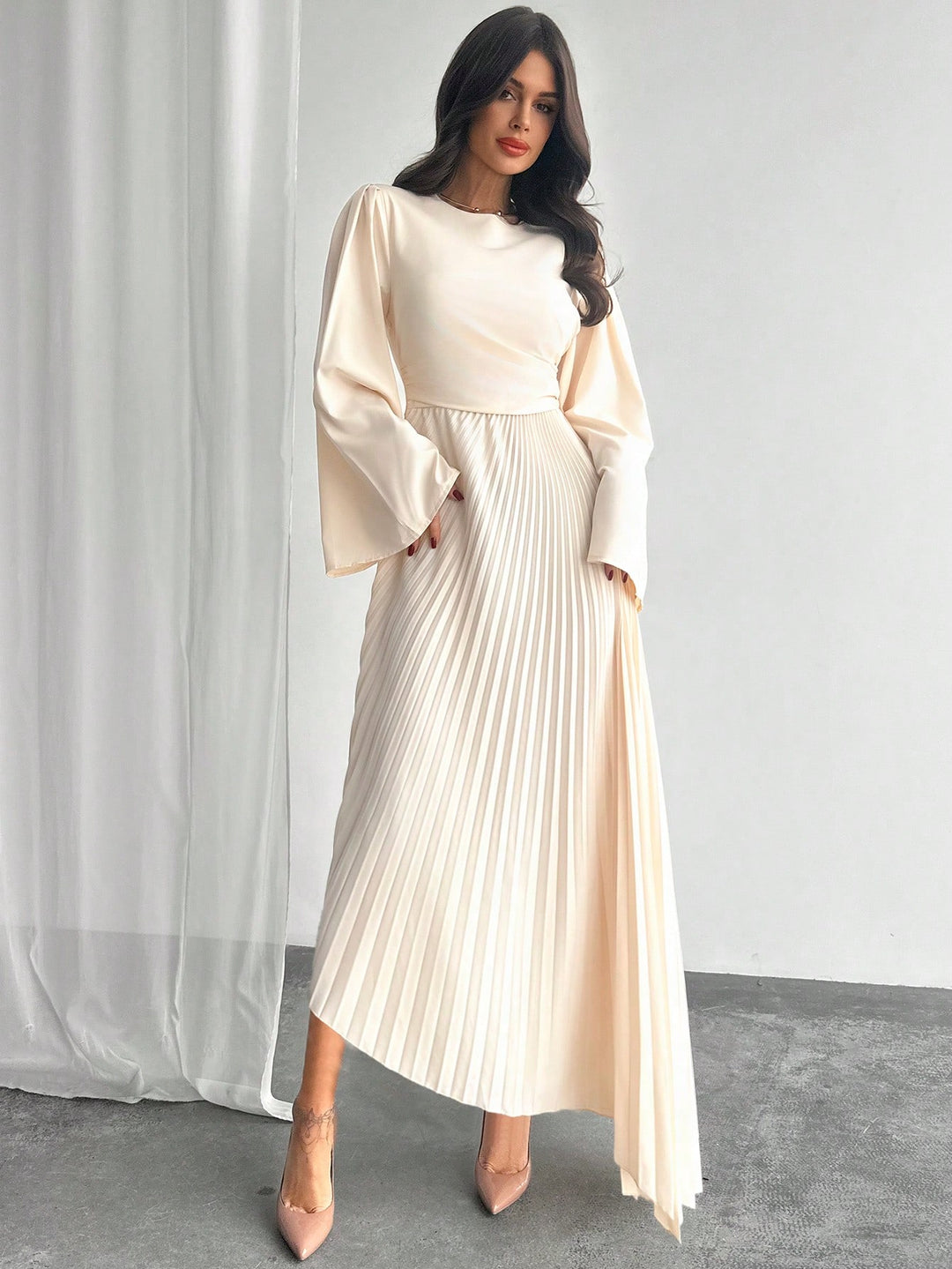 SHEIN maxi ruha, bézs