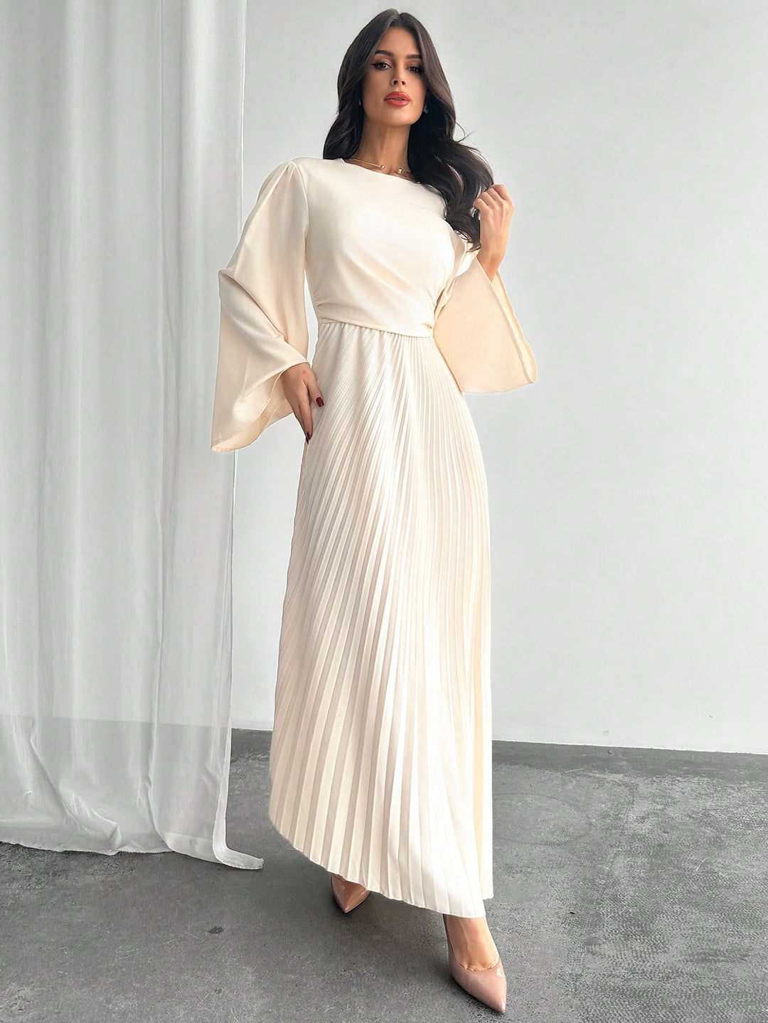 SHEIN maxi ruha, bézs