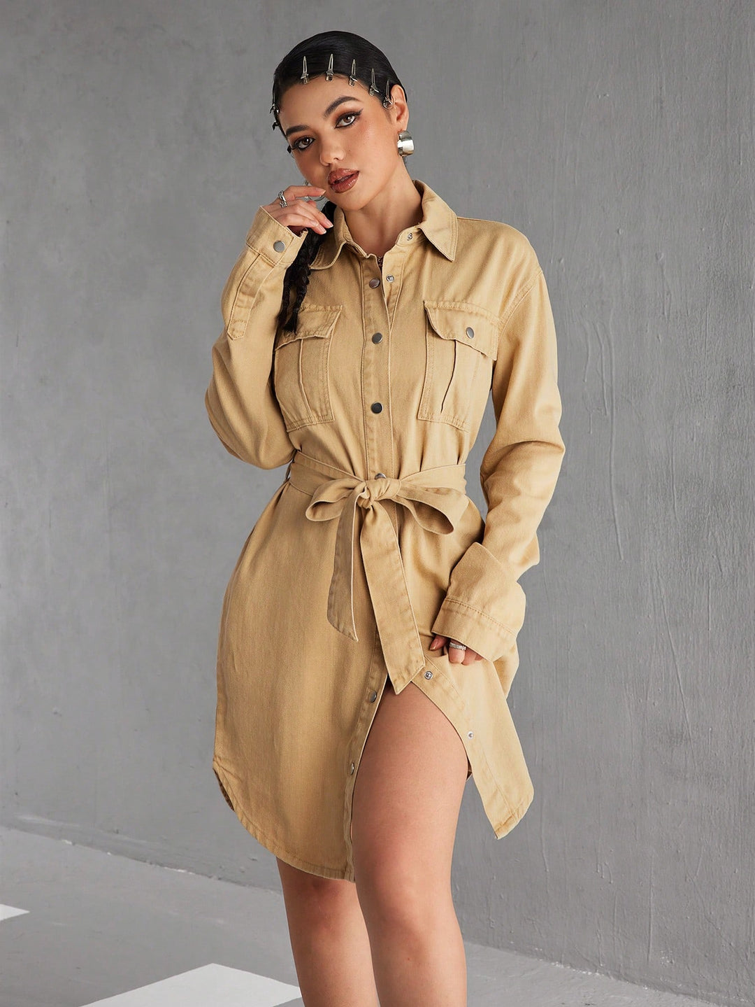 Rochie SHEIN, kaki