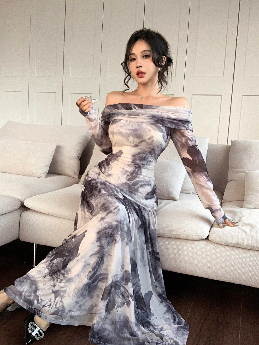 Rochie maxi SHEIN, gri