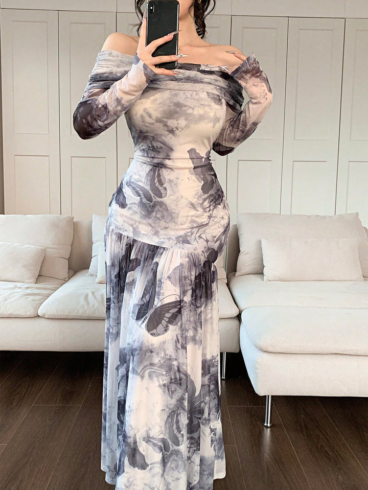 Rochie maxi SHEIN, gri