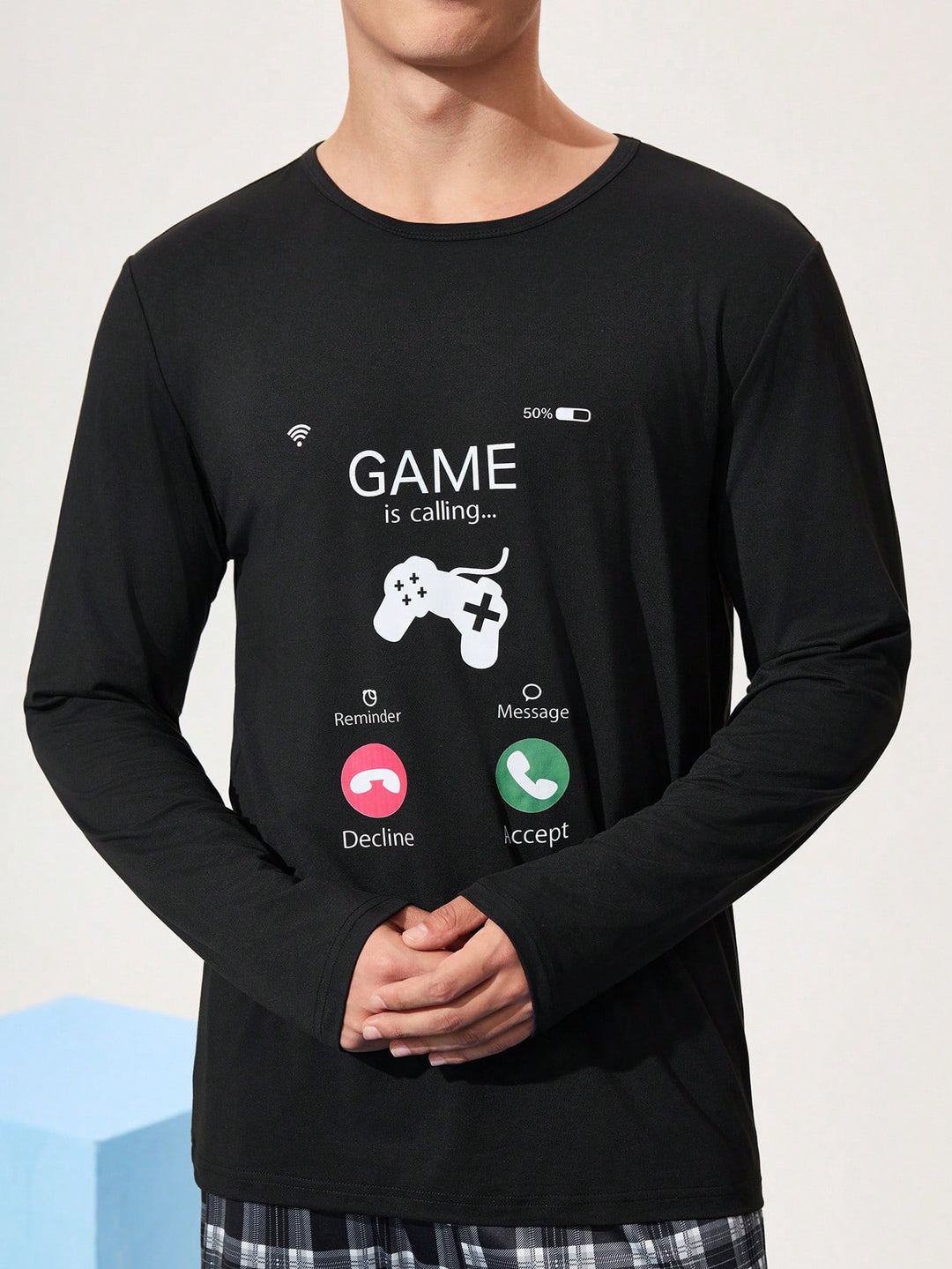 Bluză de pijama SHEIN, negru