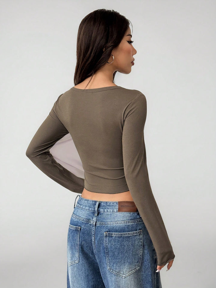 SHEIN blúz, khaki