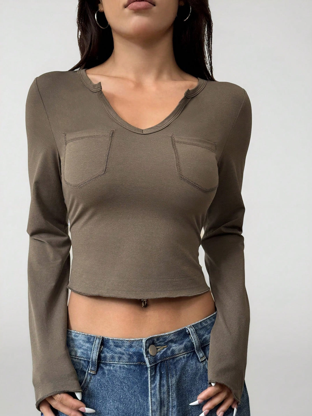 SHEIN blúz, khaki