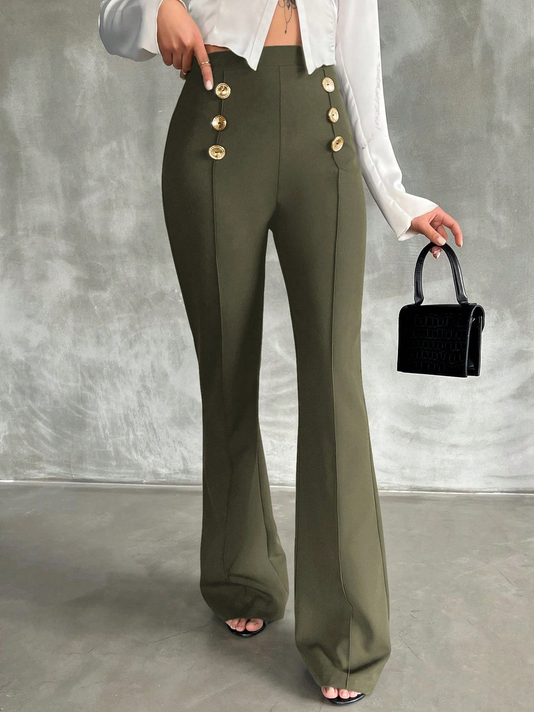 Shein trapéznadrág, khaki