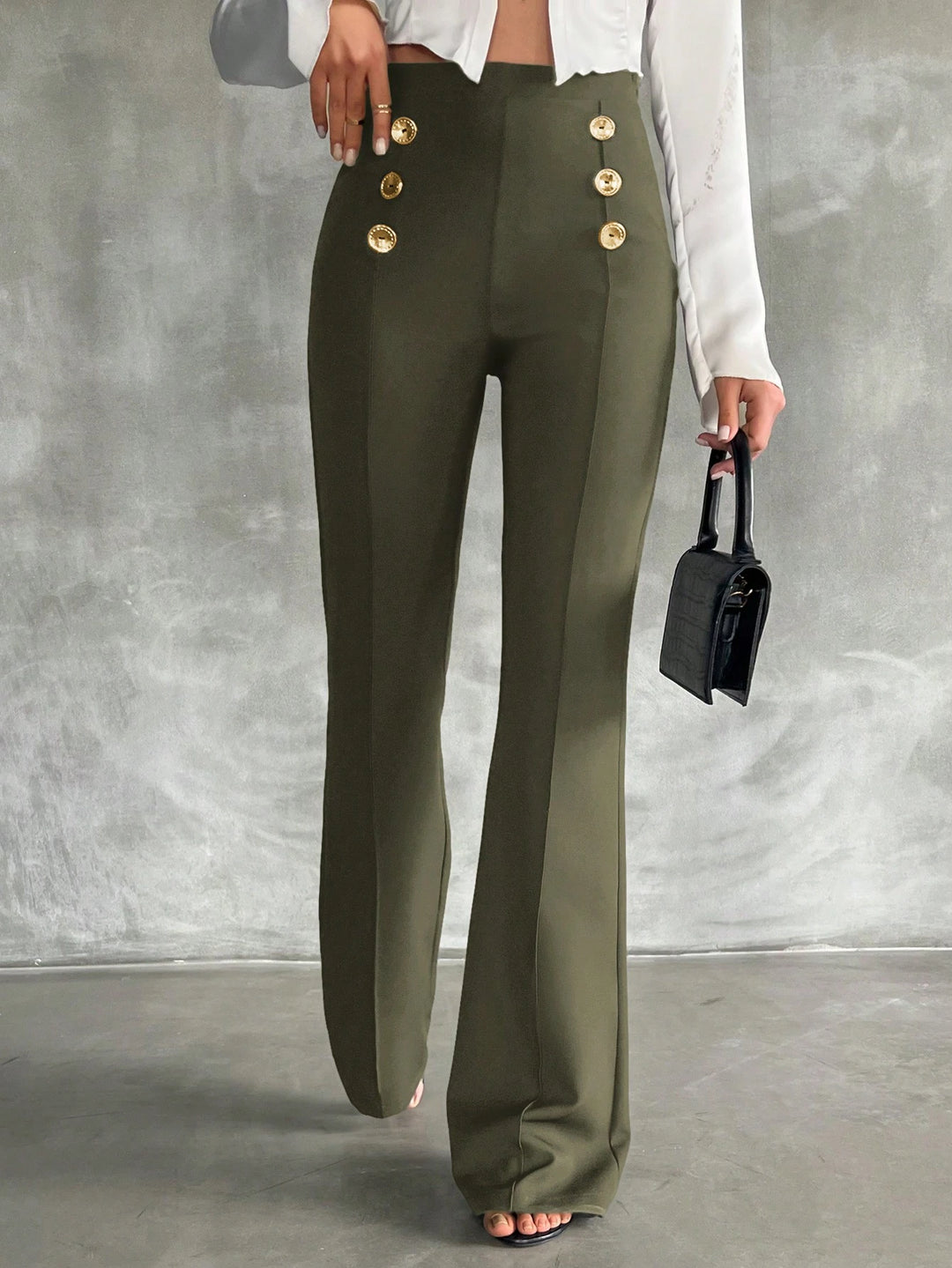 Shein trapéznadrág, khaki