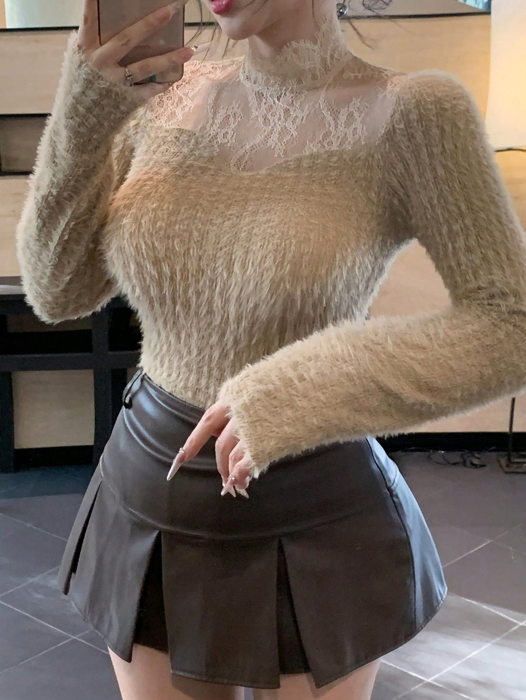 SHEIN póló, khaki