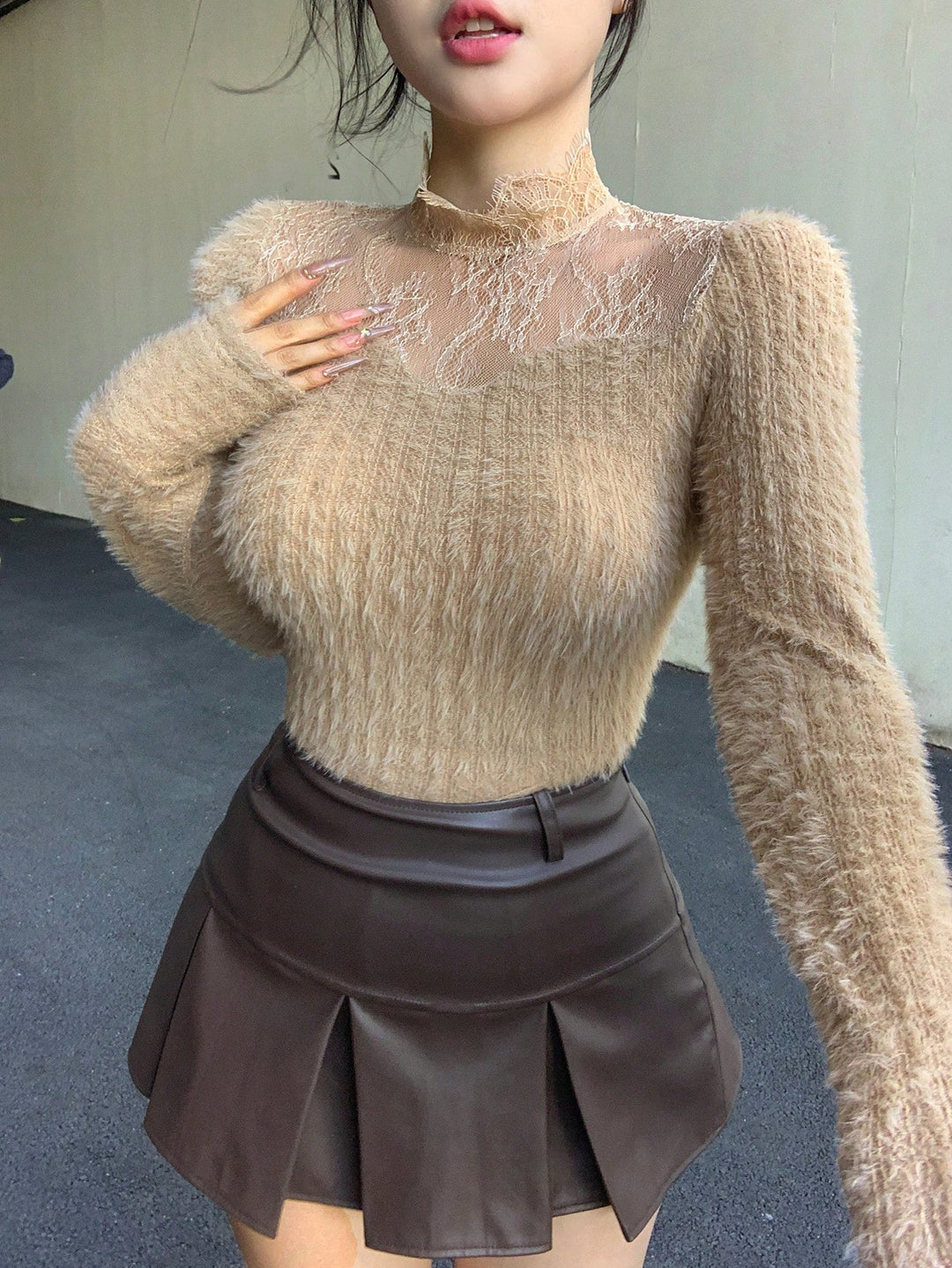 SHEIN póló, khaki