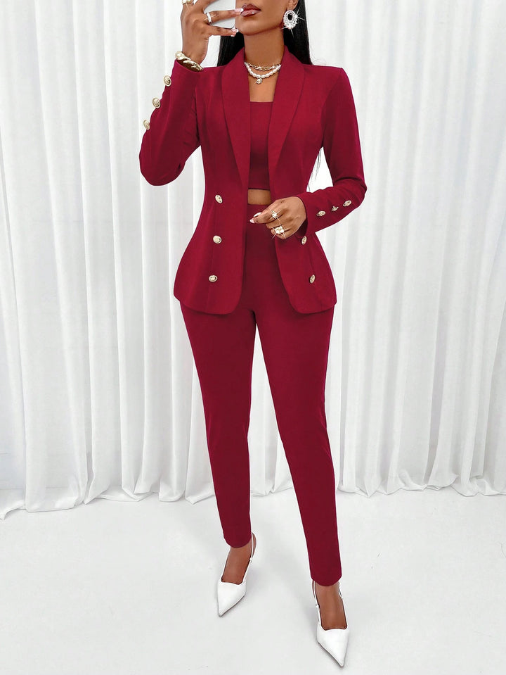 Costum SHEIN, vișiniu