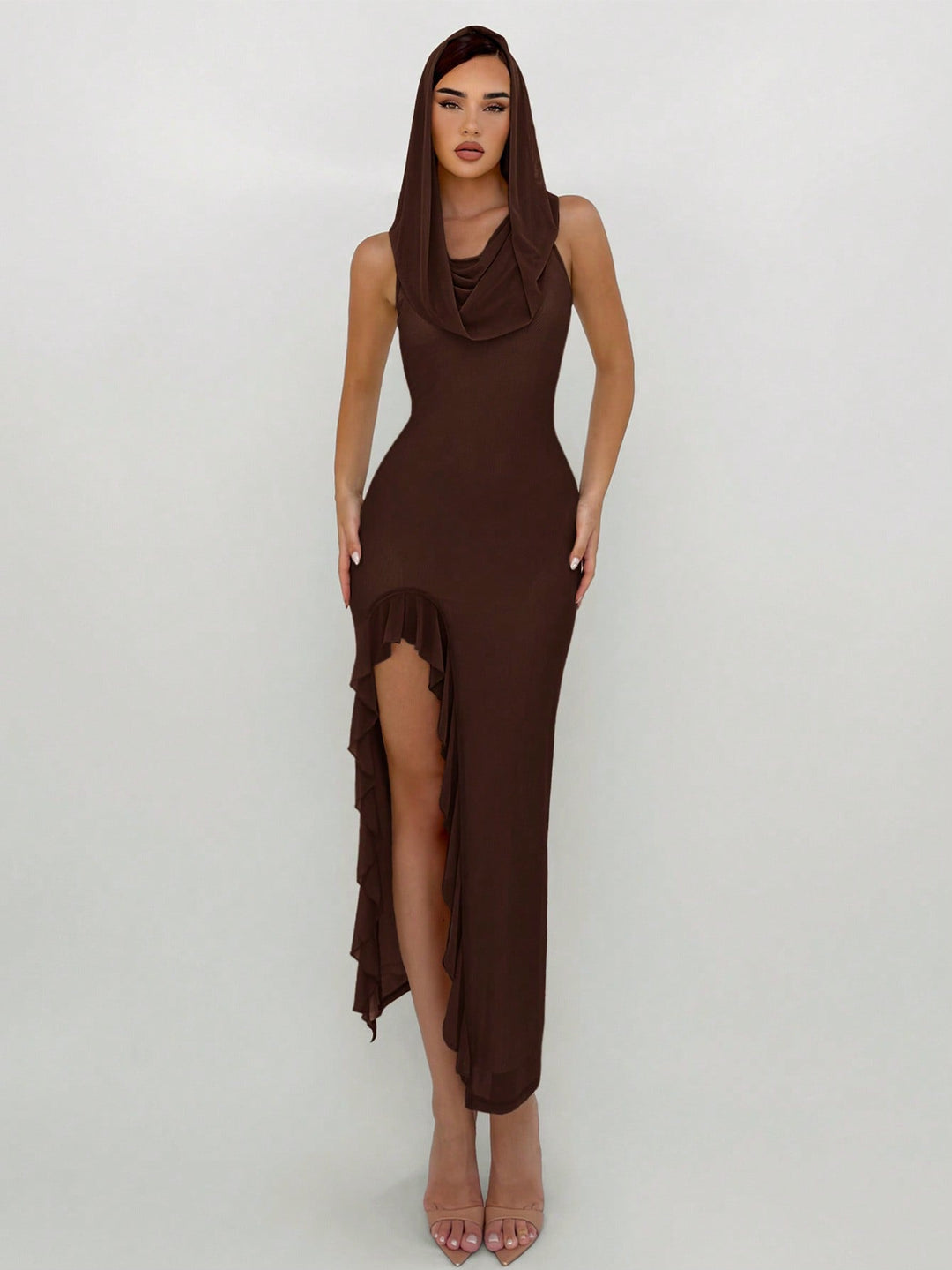 Rochie maxi SHEIN, maro
