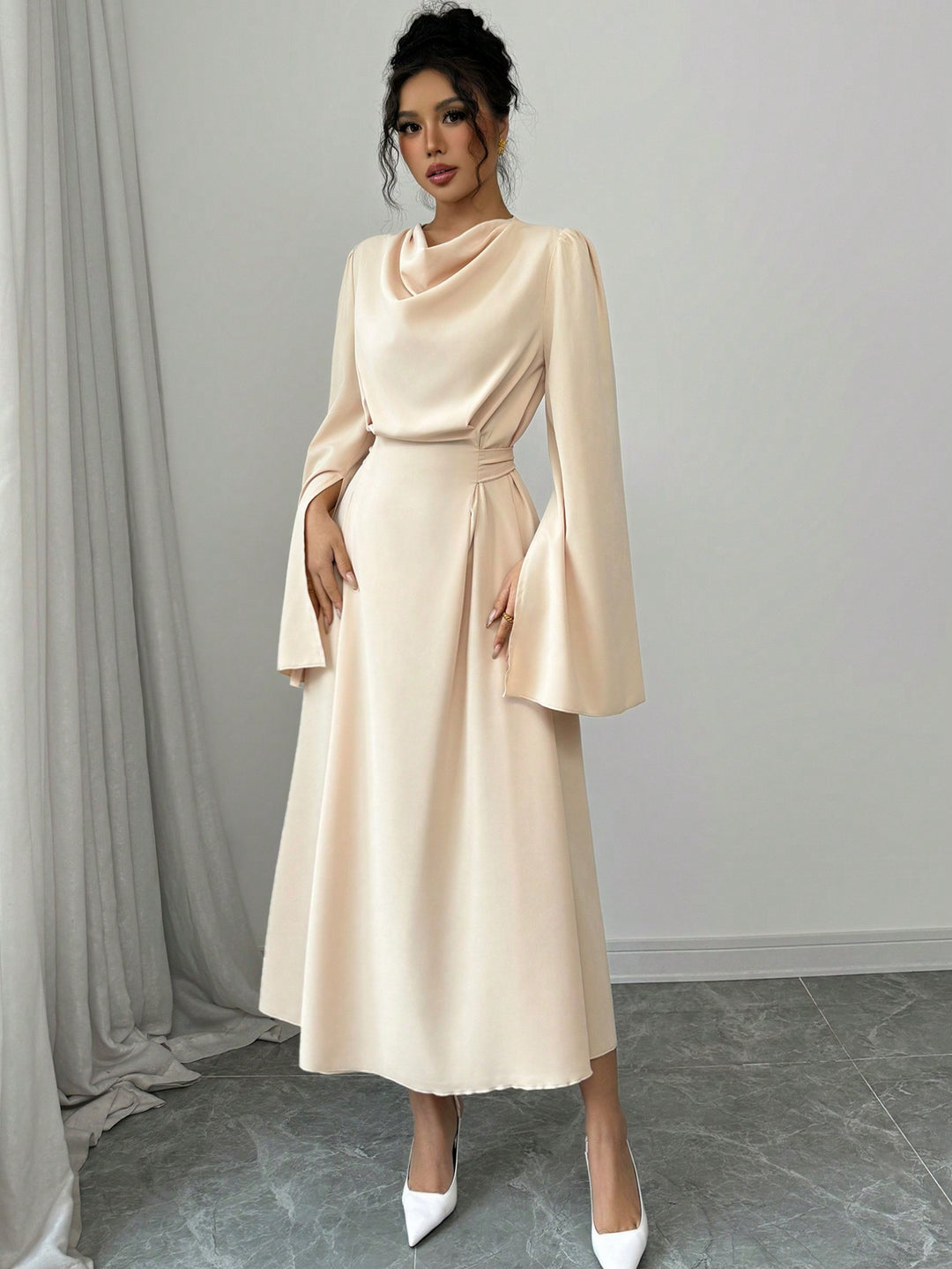 Rochie maxi SHEIN, bej