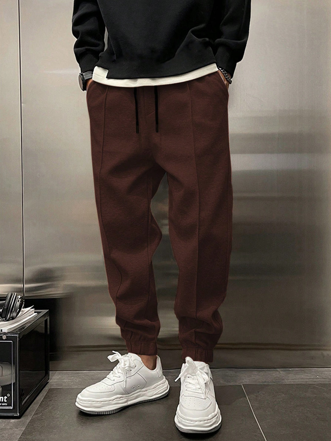 Pantaloni SHEIN, maro