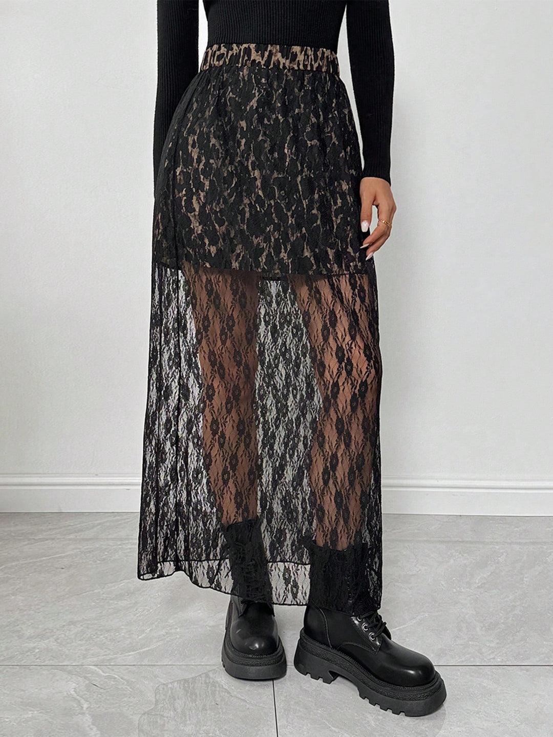 Shein maxi szoknya, fekete