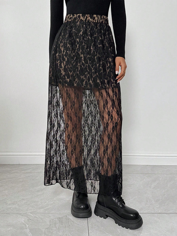 Shein maxi szoknya, fekete