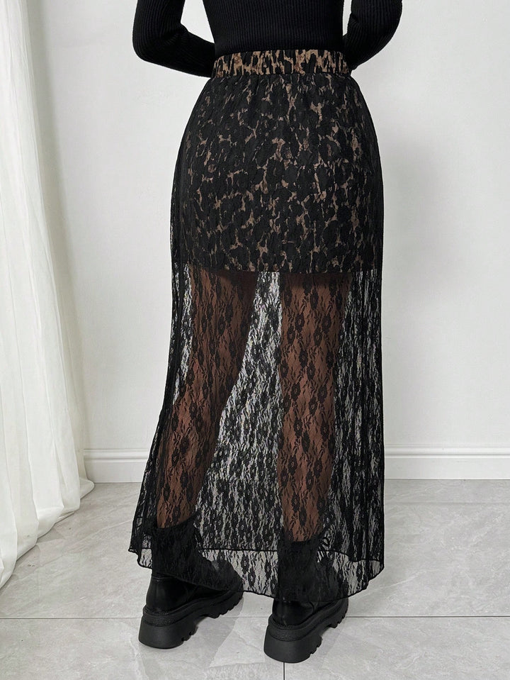 Shein maxi szoknya, fekete