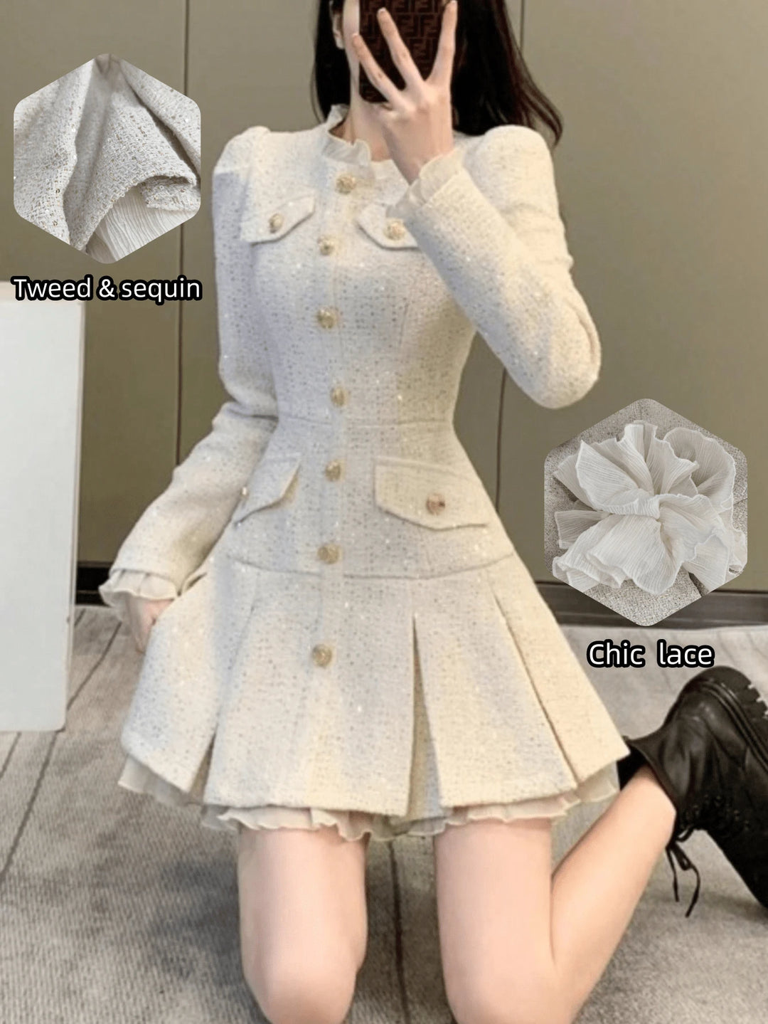 Rochie mini SHEIN, bej