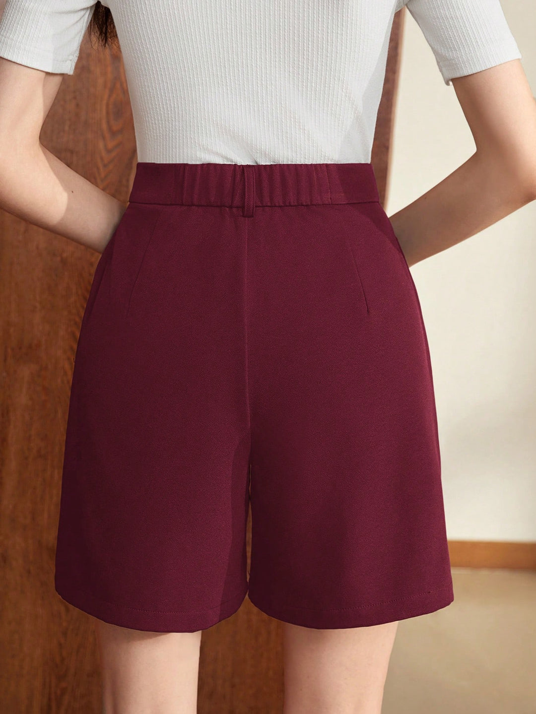 Pantaloni scurți SHEIN, vișiniu