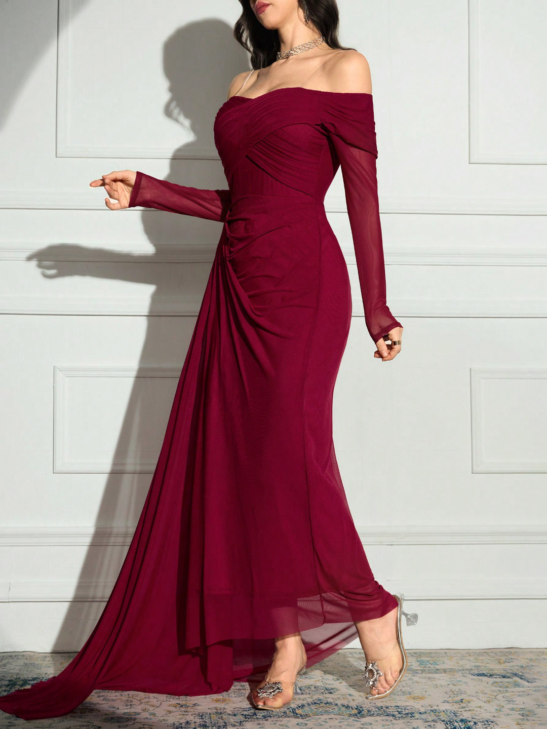 Rochie maxi SHEIN, vișiniu