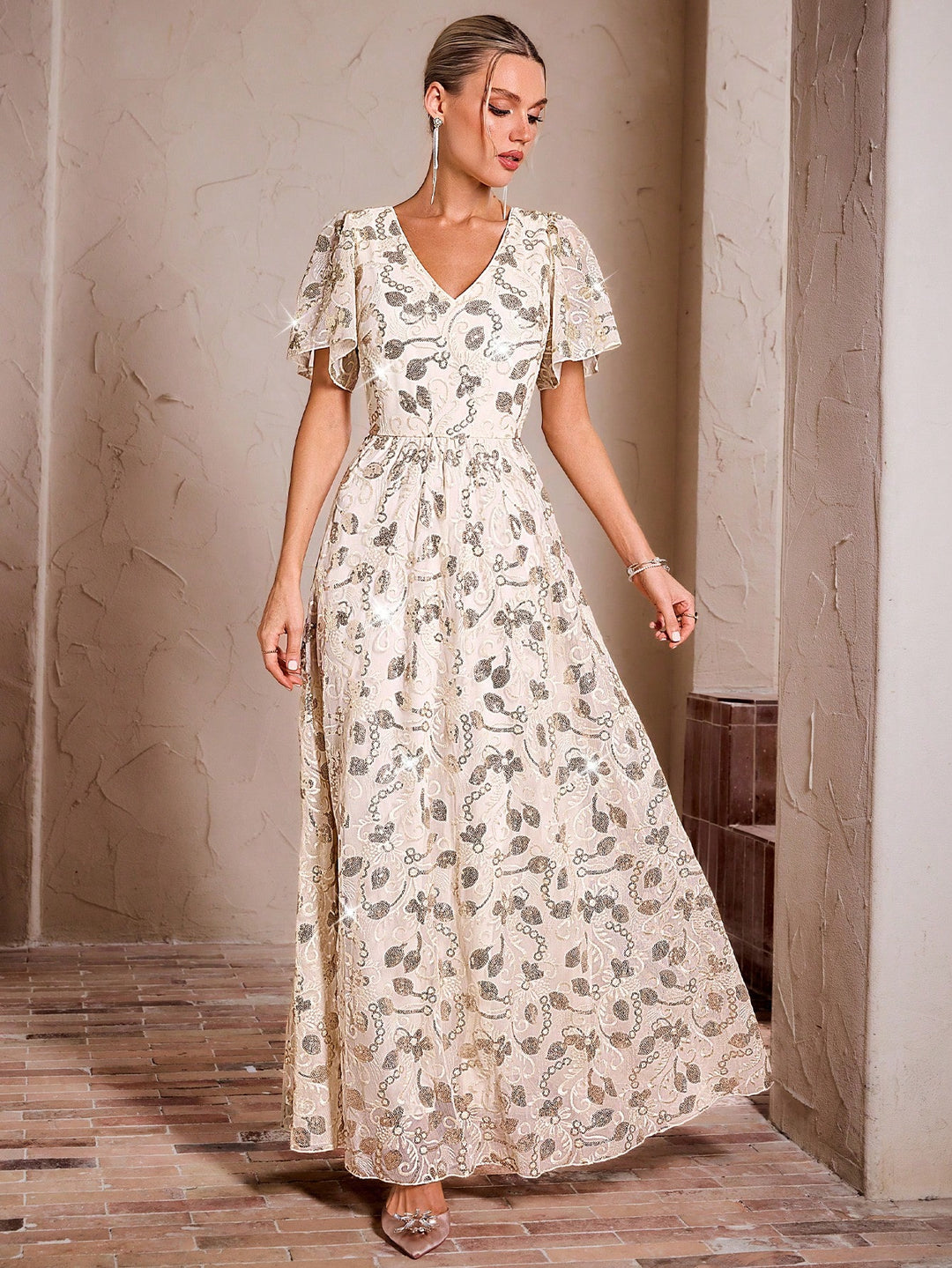 Rochie maxi SHEIN, auriu