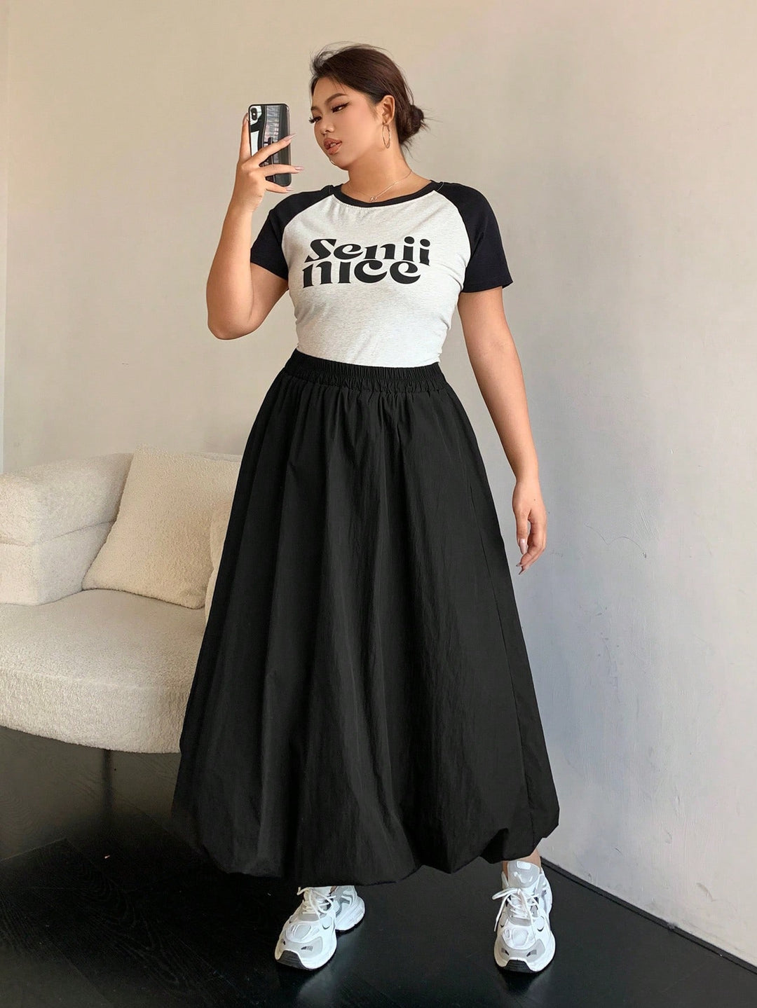 SHEIN maxi szoknya, fekete