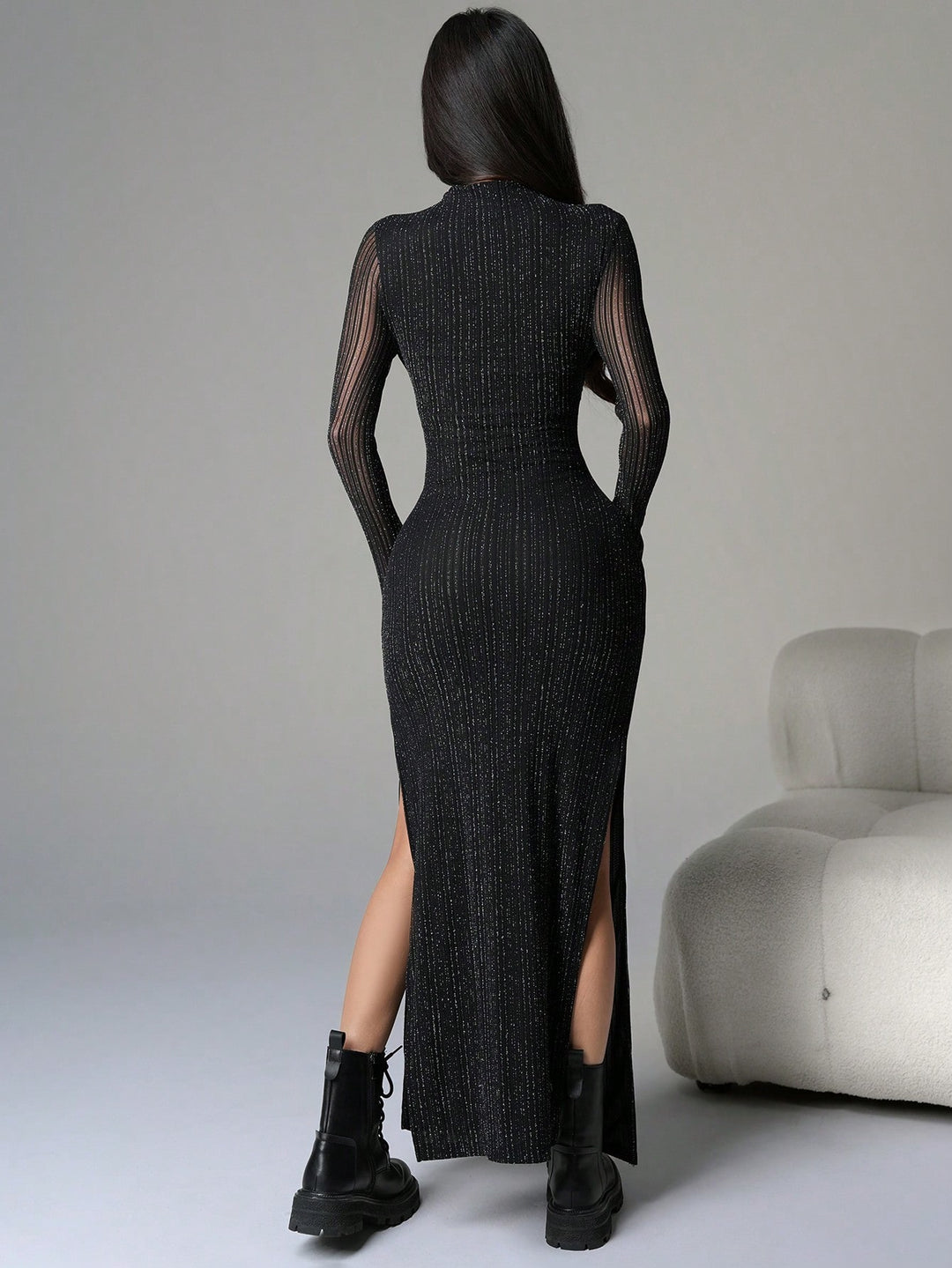 Shein maxi ruha, fekete