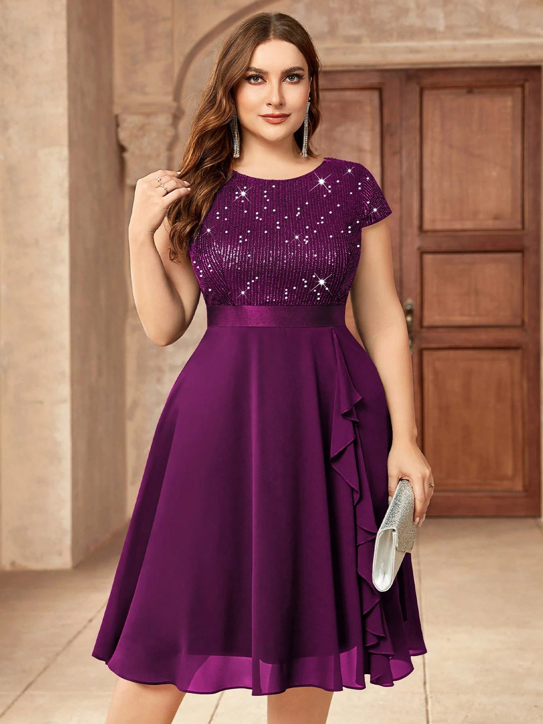 Rochie de ocazie SHEIN, mov