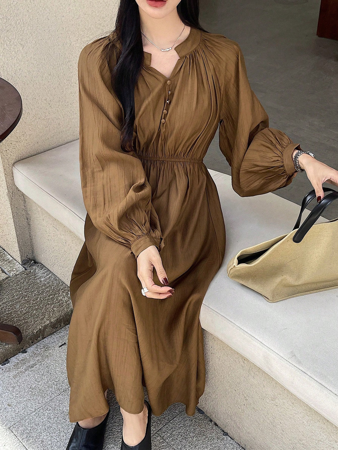 Rochie maxi SHEIN, maro