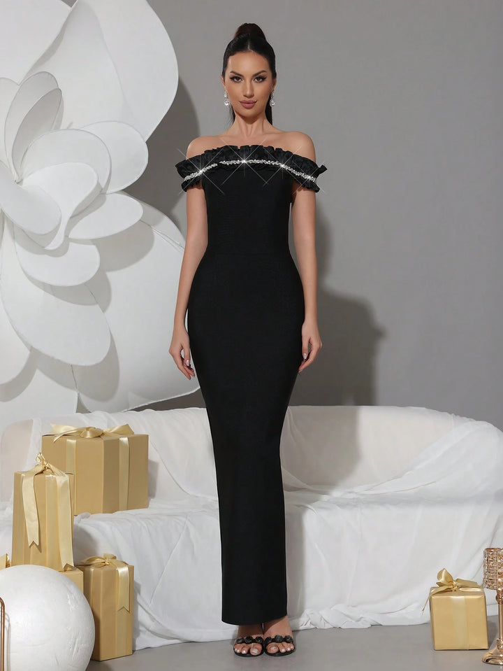 Rochie maxi damă SHEIN, negru, mărimea S