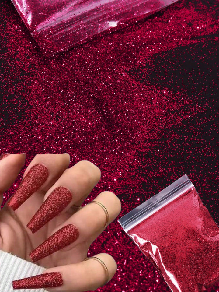 Pudră glitter pentru unghii SHEIN, roșu