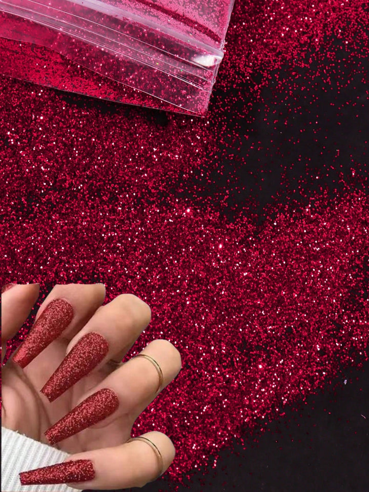Pudră glitter pentru unghii SHEIN, roșu