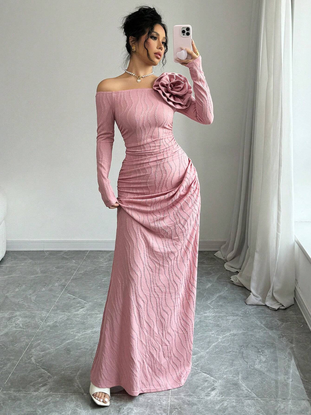 Rochie maxi SHEIN, roz