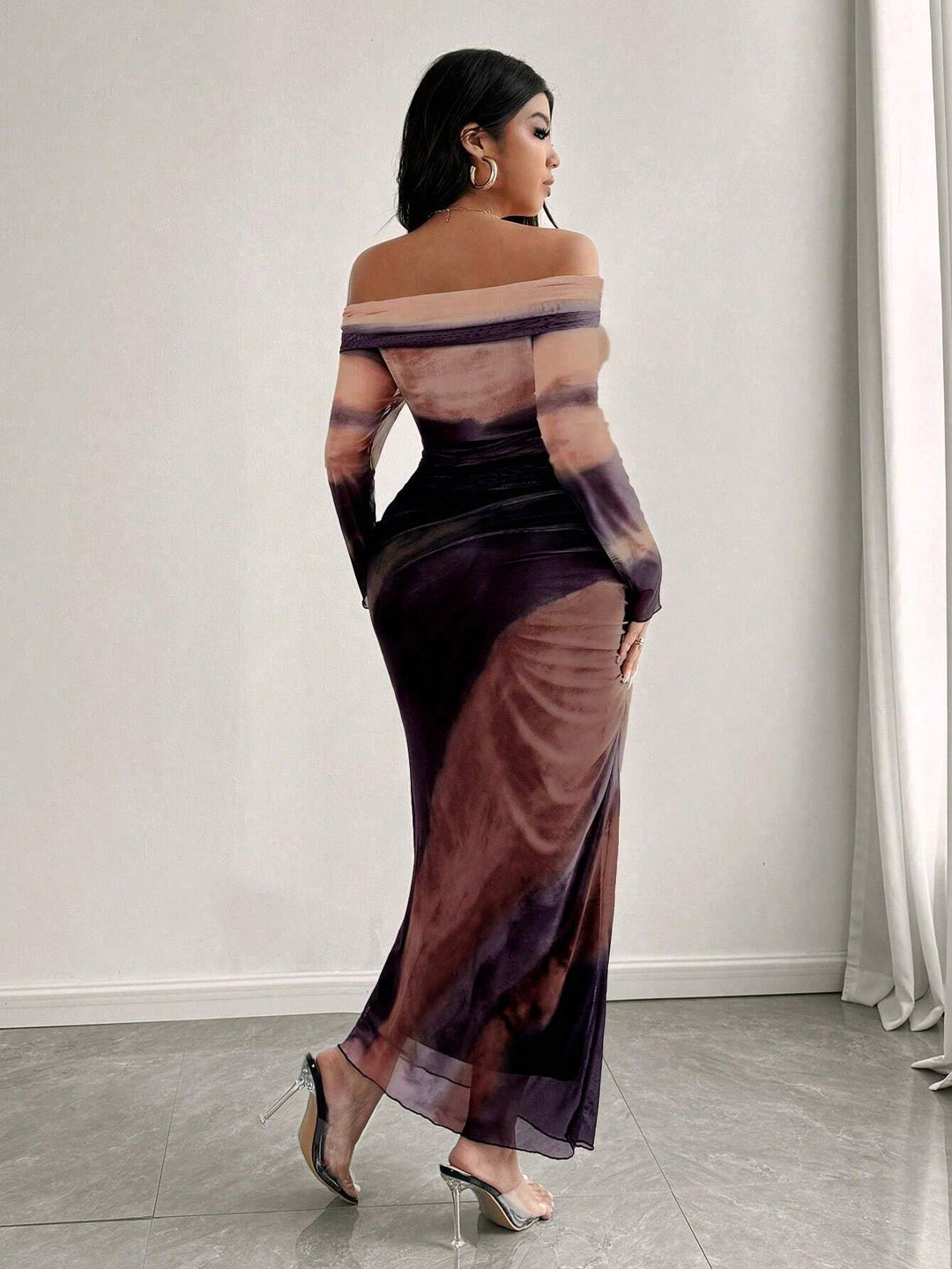 Rochie maxi Shein Curve+, mix culori