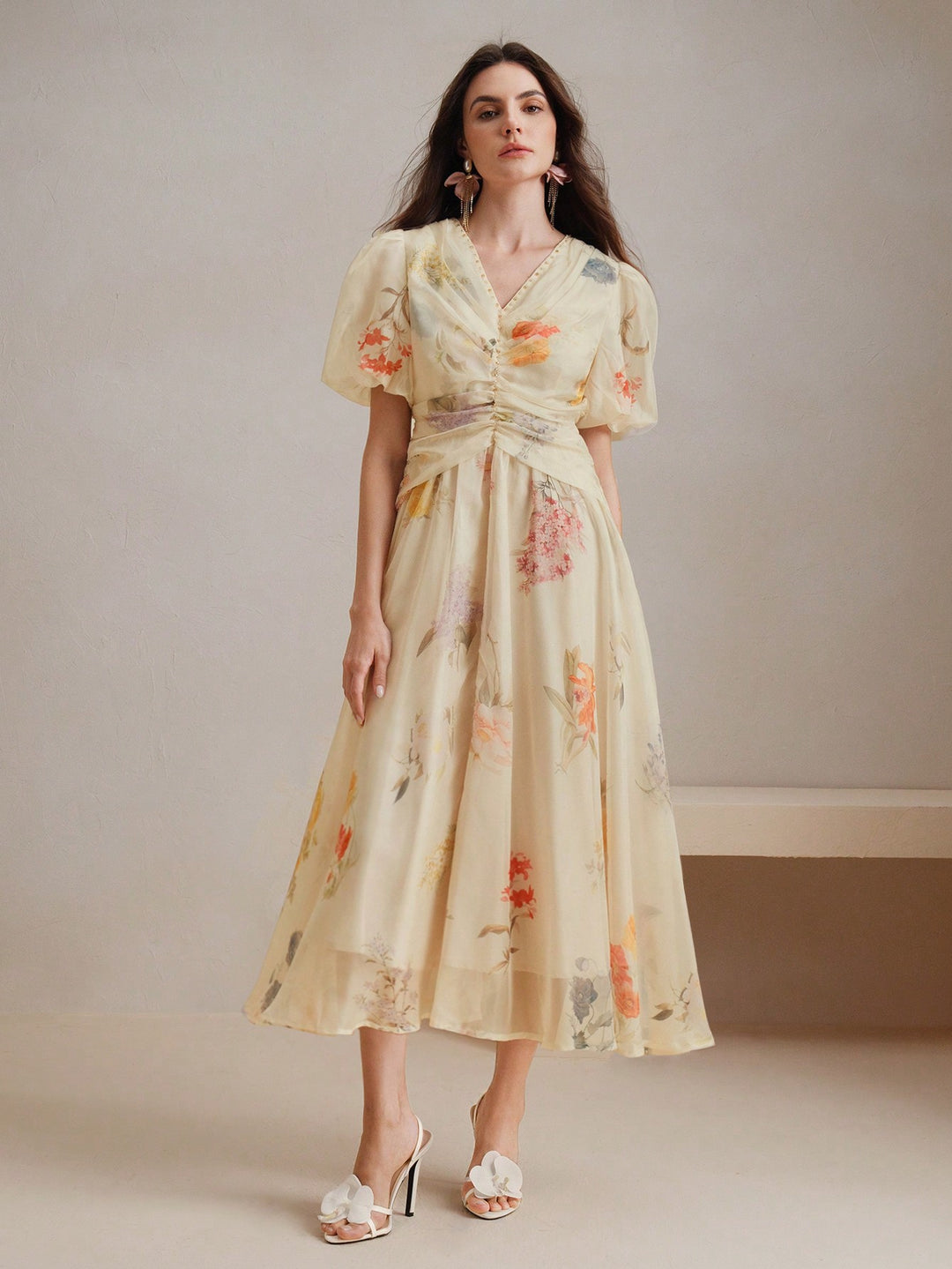 Rochie midi SHEIN, bej